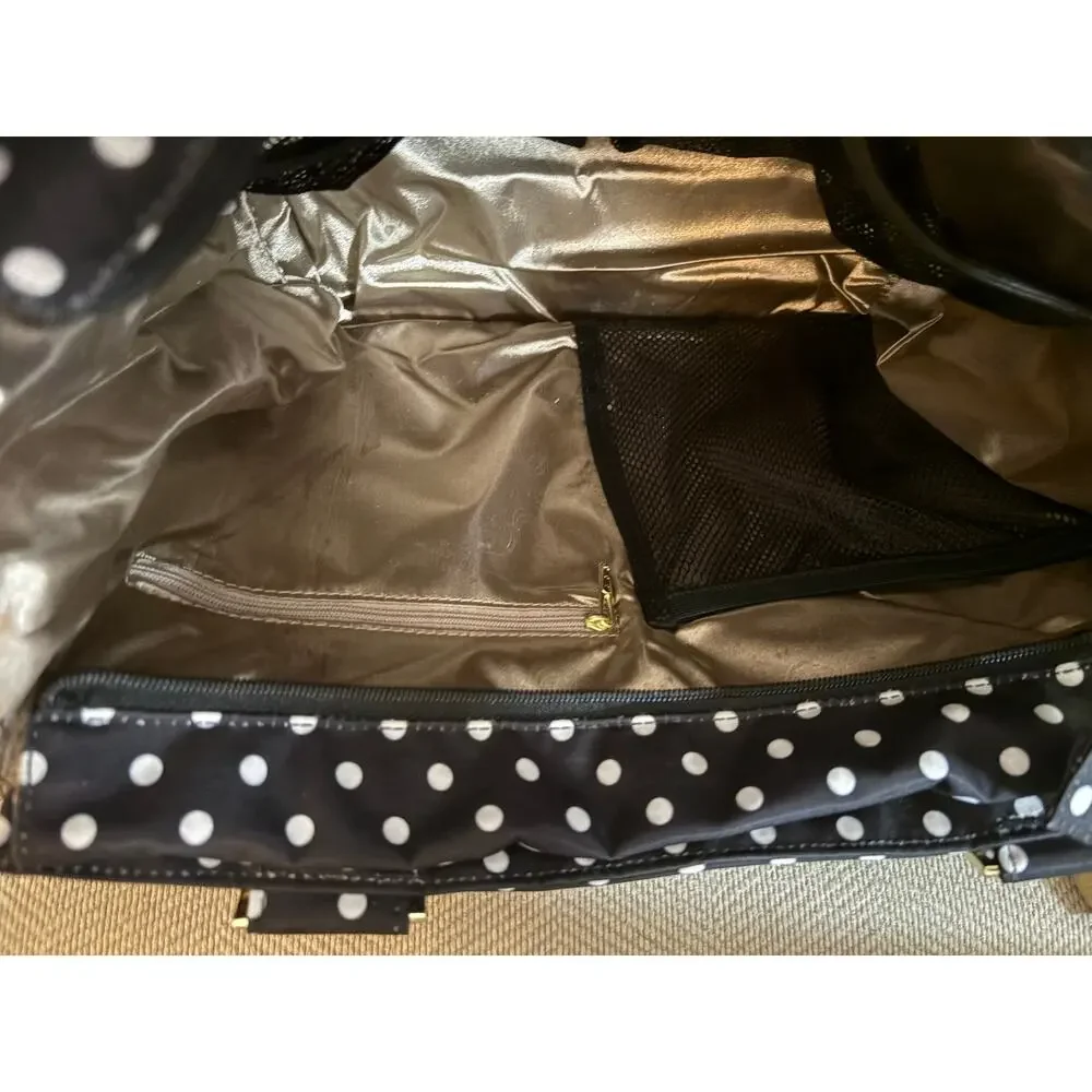 JuJuBe Be Classy Structured Multi-Functional Diaper Bag Black White Polka Dot